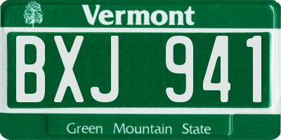 VT license plate BXJ941