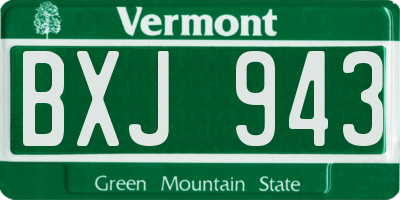 VT license plate BXJ943