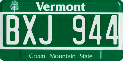 VT license plate BXJ944