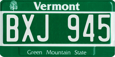 VT license plate BXJ945