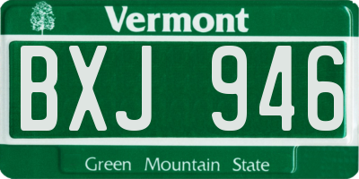 VT license plate BXJ946