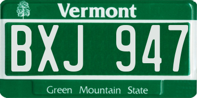 VT license plate BXJ947