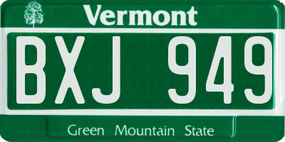 VT license plate BXJ949