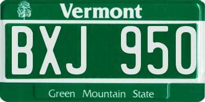VT license plate BXJ950