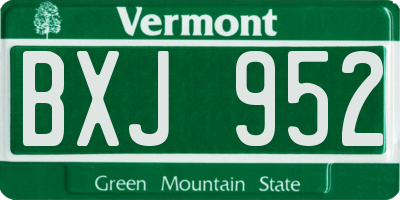 VT license plate BXJ952