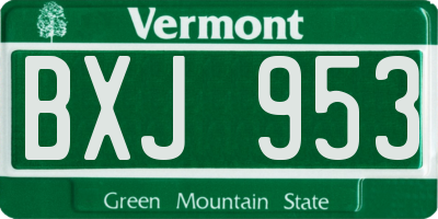 VT license plate BXJ953