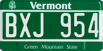 VT license plate BXJ954