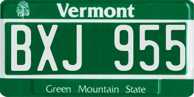 VT license plate BXJ955