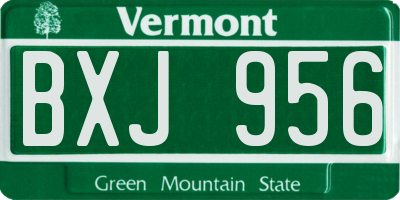 VT license plate BXJ956