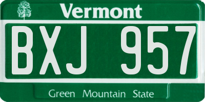 VT license plate BXJ957