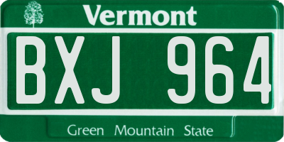 VT license plate BXJ964