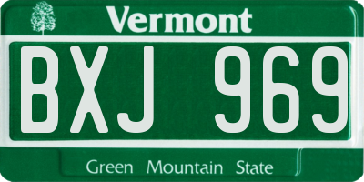 VT license plate BXJ969