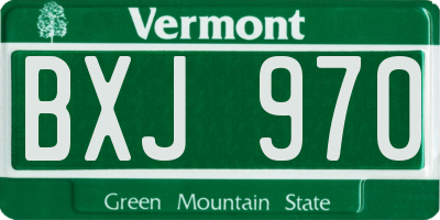 VT license plate BXJ970