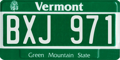 VT license plate BXJ971