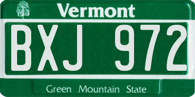 VT license plate BXJ972