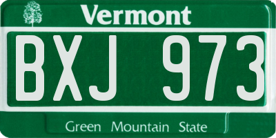 VT license plate BXJ973