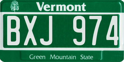 VT license plate BXJ974