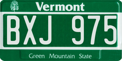 VT license plate BXJ975