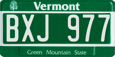 VT license plate BXJ977