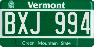 VT license plate BXJ994