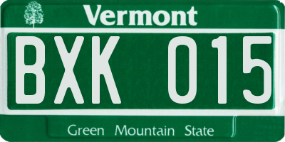VT license plate BXK015