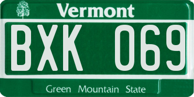 VT license plate BXK069