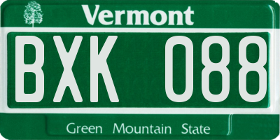VT license plate BXK088