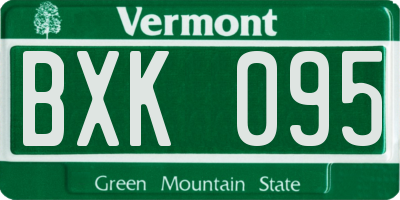 VT license plate BXK095
