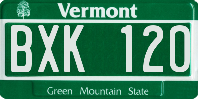 VT license plate BXK120