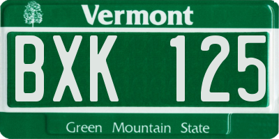 VT license plate BXK125