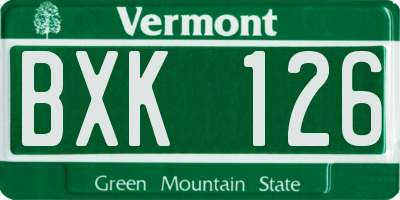 VT license plate BXK126