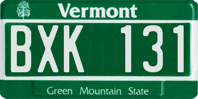 VT license plate BXK131