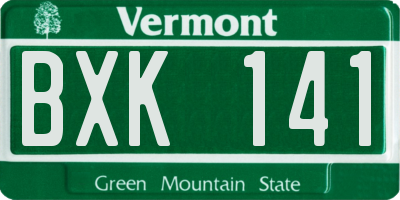 VT license plate BXK141