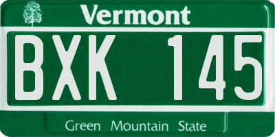 VT license plate BXK145