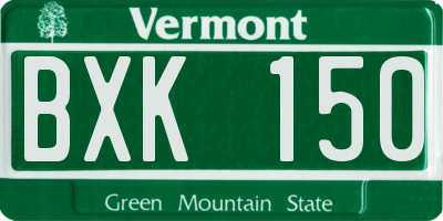 VT license plate BXK150