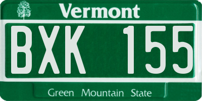 VT license plate BXK155
