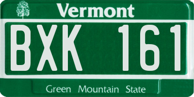 VT license plate BXK161