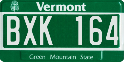 VT license plate BXK164