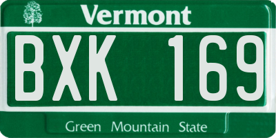 VT license plate BXK169