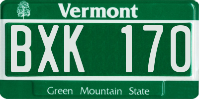 VT license plate BXK170