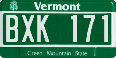 VT license plate BXK171
