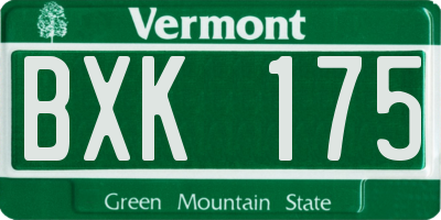 VT license plate BXK175