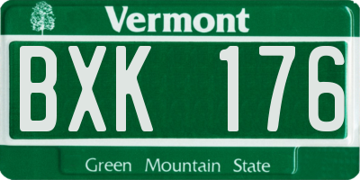 VT license plate BXK176