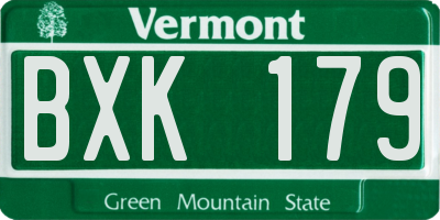 VT license plate BXK179