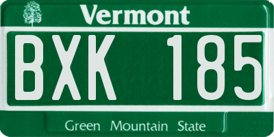 VT license plate BXK185