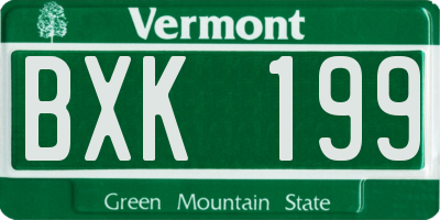 VT license plate BXK199