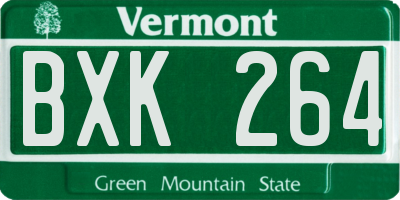 VT license plate BXK264