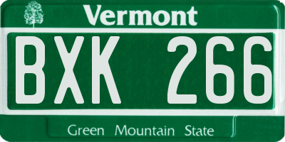 VT license plate BXK266
