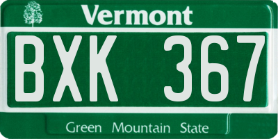 VT license plate BXK367