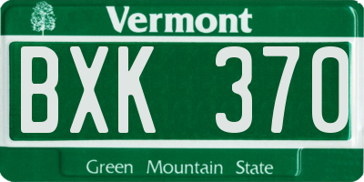 VT license plate BXK370